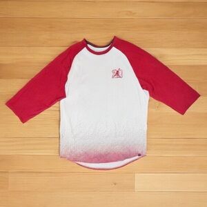 Air Jordan T-Shirt Men's Size XL Raglan Sleeve Jumpman‎ 23 Logo White Red Cotton